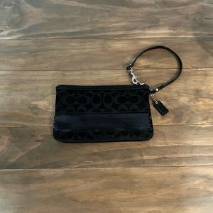 Coach Signature black wristlet